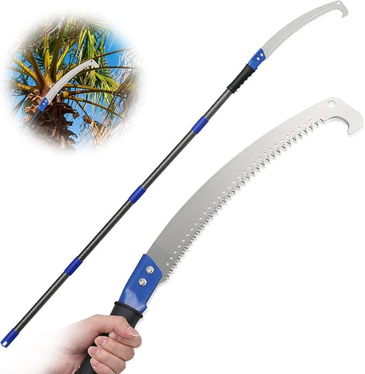 7.5FT Extension Pole Saw for Tree Trimming-Manual Tree Branches Pruner-Long Extendable Splicing Pole Pruning Saw Tree Trimmer with Adjustable Pole