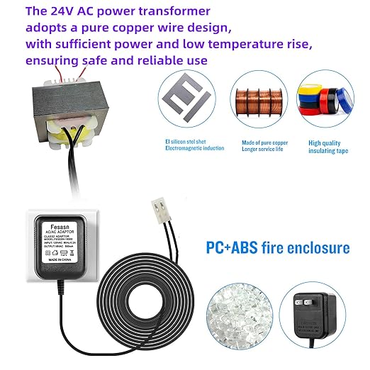 Replacement Rain Bird Power Supply,Compatible Rain Bird UT1 SST Series,Sprinkler System,Indoor Irrigation Timers.24V Sprinkler System Box Power Transformer（9.84 FT Cable）