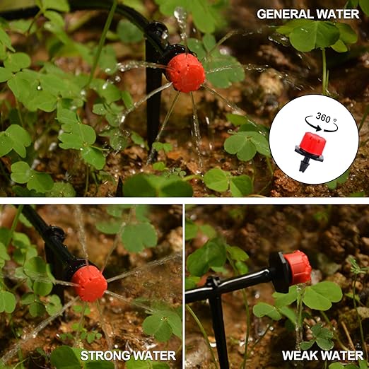 Drip Irrigation Kit, Garden Irrigation System 1/4" Blank Distribution Tubing Watering Drip Kit/DIY Saving Water Automatic Watering System for Garden, Greenhouse, Flower Bed, Patio, Lawn