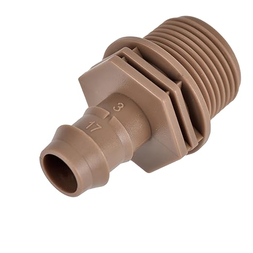 Drip Irrigation Thread Adapter With Barb Coupling, 3/4" NPT Male x Barb Coupling, Barbed Connectors Fit 1/2" Drip Tubing, Faucet Extension Hoses Coupling For Irrigation System -10Pcs/pack