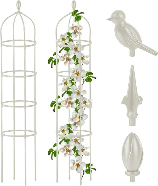 Garden Obelisk Trellis for Climbing Plants Outdoor 6 Ft Rose Bush Round Trellis for Pots Rustproof Metal Plant Flower Trellises for Clematis Vine Jasmine Support Outdoor Indoor