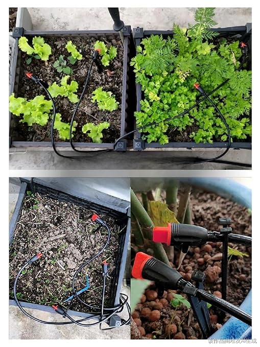 60PCS Drip Emitters for 1/4" Drip Irrigation Tubing,Garden Irrigation Dripper, Irrigation Drip Emitters Adjustable Water Flow Drippers Garden Succulent Watering Dripper Sprinkler for (4-7mm) Hose (60)