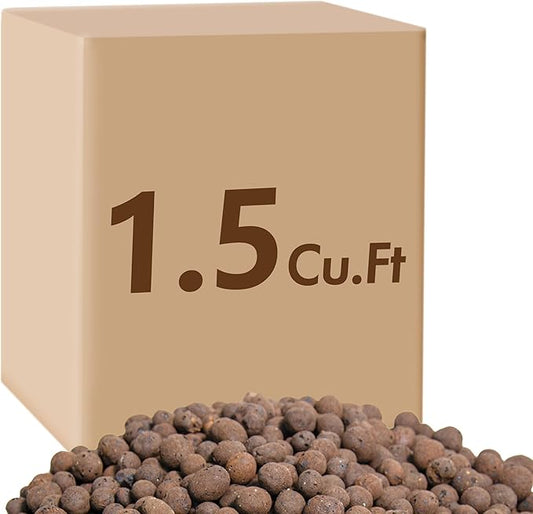 D'vine Dev Ceramic Planter Filler Balls 1.5 Cu. Ft, Expanded Porous Clay Pebbles Beads for Hydroponic, Gardening, Orchids, 97-F-5