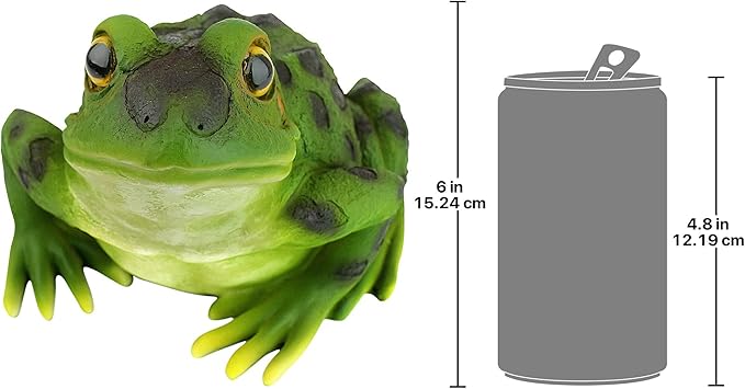 Design Toscano Ribbit The Frog Garden Toad Statues, 9 Inch, Set of Two, Polyresin, Full Color