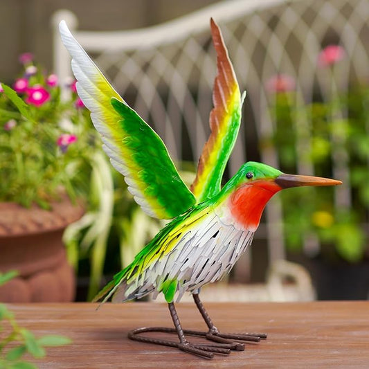 Nacome Metal Hummingbird Statues for Garden Decor: Outdoor Sculptures Clearance Lawn Ornaments for Patio Balcony Front Backyard - Unique Gifts for Grandma Mom