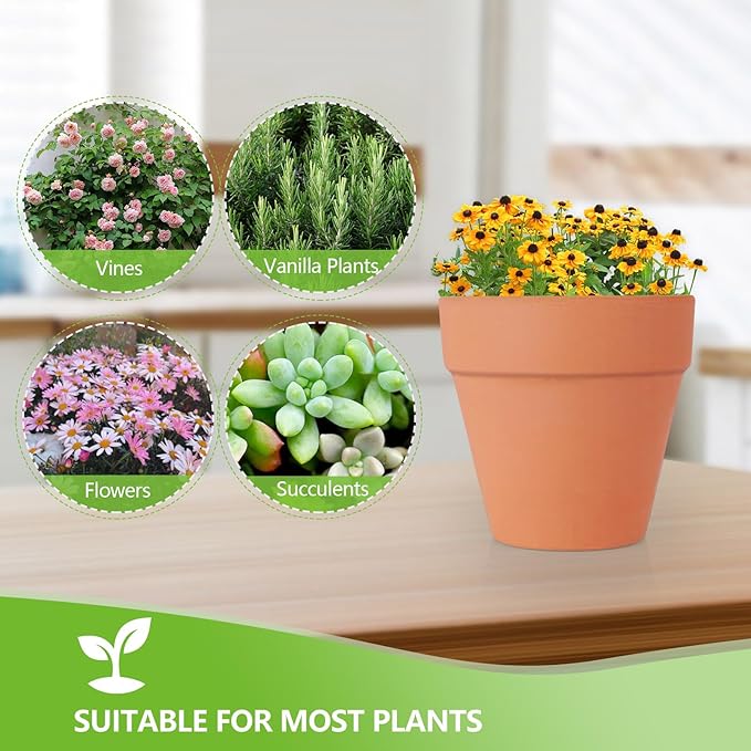 24 Pack 4 Inches Terracotta Plant Pots, Terra Cotta Planter with Drainage Holes, Perfect for Planting, Painting, Weddings and Parties