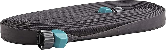 Gilmour 75' Black Flat Weeper Soaker Hose for Garden Beds, Drip Irrigation Outdoor Hose, Flexible Garden Hose for Vegetable Gardens, Flower Beds, Lawns, and Orchards