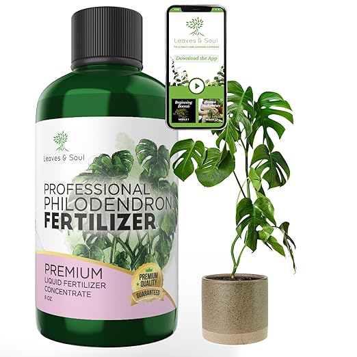 Professional Liquid Philodendron Plant Fertilizer | 3-1-2 Concentrate for House Plants | Multi-Purpose Blend & Gardening Supplies | 8 oz Bottle