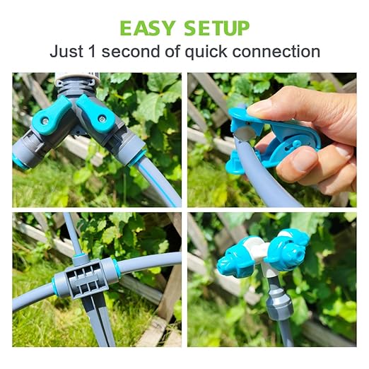 Drip Irrigation Kit 66ft, Automatic Irrigation System for Garden with 12mm Irrigation Tubing, Quick Connect Mist Nozzle with 4-Outlet for Lawn Outdoor Plants Greenhouse