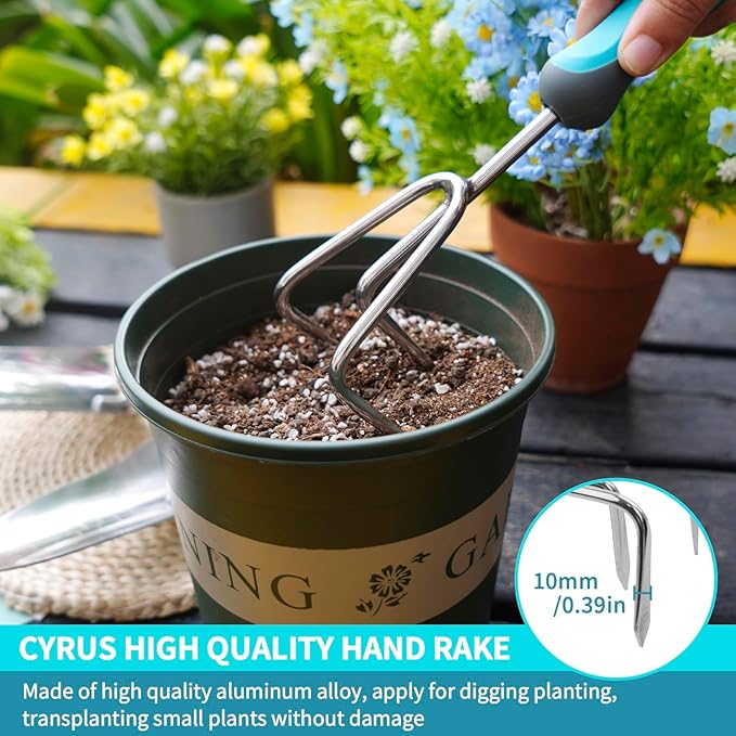 Garden Tools Set for Gardening- 3Pcs Hand Tools Stainless Steel Garden Tool Included Trowel Transplanting Shovel for Digging for Men and Women - CYRUS