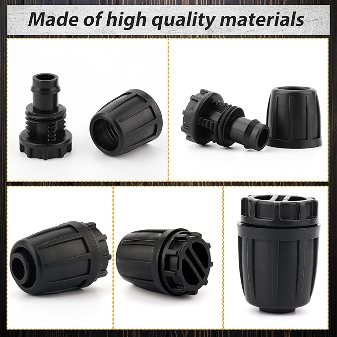 LUTER 12pcs 1/2 Inch Irrigation Fittings End Plugs, Drip Irrigation Fittings Tool Kit for (1/2" ID x0.6-0.63" OD) 16mm Drip Tubing Garden Irrigation System