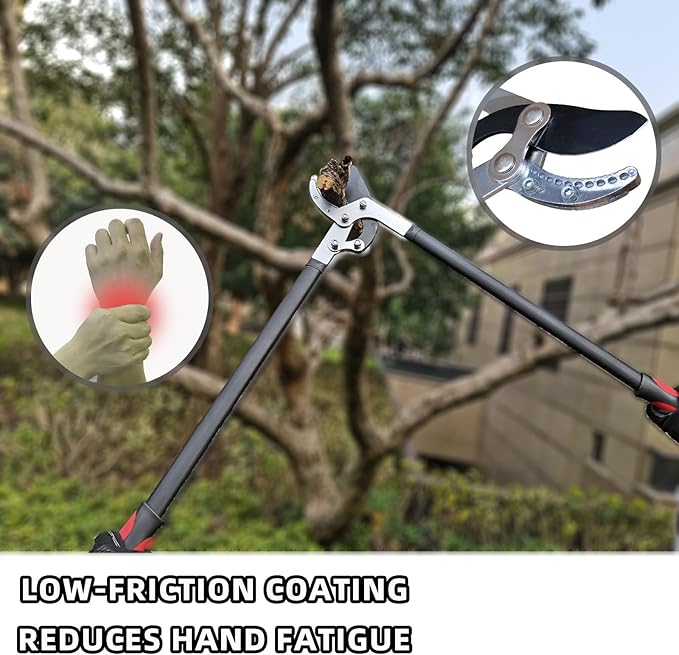 Loppers for Tree Trimming Heavy Duty Branch Cutter Tree Clippers with Compound Action, Chops Thick Branch Ease, Garden Lopper Pruning, 32 Inch Tree Trimmer with 2" Clean Cut Capacity