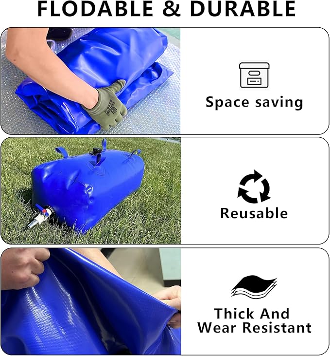 XITAO 264Gal/1000L Water Storage Bladder Large Capacity Water Storage Containers Portable Foldable Emergency Water Tank Water Bag for RVs, Drought Resistance, Fire Prevention, Agricultural Irrigation