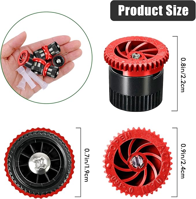 10 Pieces Variable Arc Nozzle, Replacement Pop-up Sprinkler Heads Compatible with Most of Adjustable Pop Up Sprinklers Spray Head for Garden Lawn Irrigation (10AN)