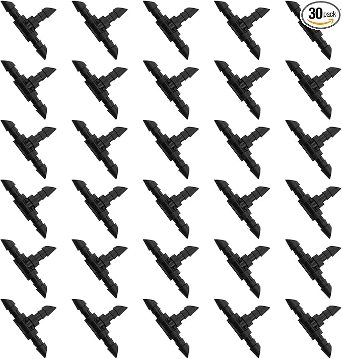 Drip Irrigation Tee Fittings 1/4 Drip Irrigation Tubing Tees Barb Connector for Drip Irrigation or Sprinkler System 30PCS