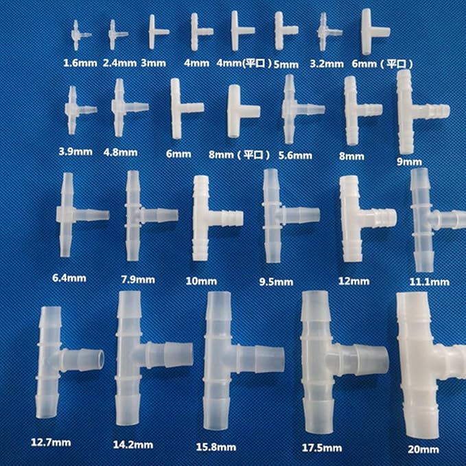 Unifizz T - Piece Hose Equal Paths Tube Accessories,9.5mm Equal Paths Plastic Hose Tube Connector For Cooling Watering Irrigation, Transparent, 10Pcs