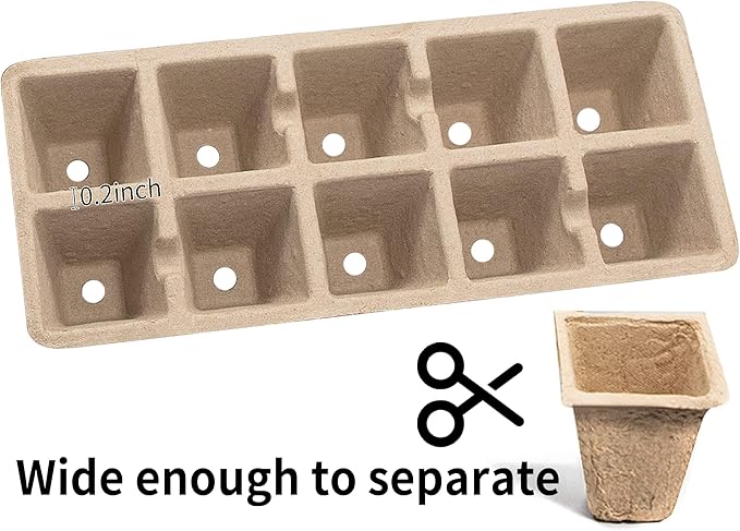 SYITCUN 400 Cells Seed Starter Tray, 40 Pack Biodegradable Seed Starter Kit, Peat Pots for Seedlings with 400 Plant Labels, 2 Seed Planting Tool and 1 Spray Bottle