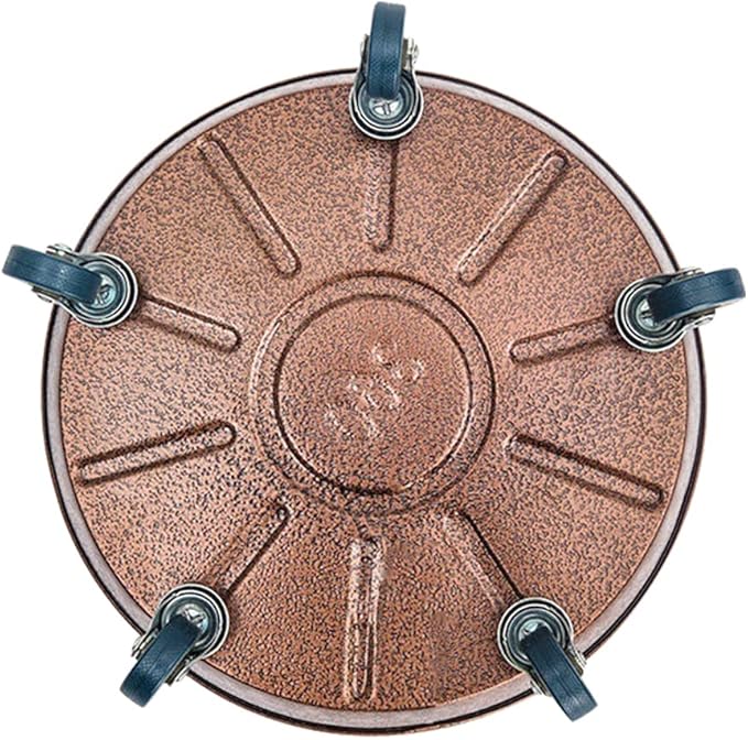 Artline 14" Round Plant Stand with Lockable Wheels, 380lbs Heavy Duty for Indoor Outdoor, Large Rolling Dolly Planter Caddy on Casters to Carry Potted Flower Pot, Round Metal Tray NO Holes, 2 Pack