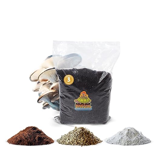 Tortoise Dung Substrate DinoSoil - Coir Blend with Coffee, Vermiculite, Gypsum, Earthworm Castings for Fast Colonization & Mushroom Growth (3lb)