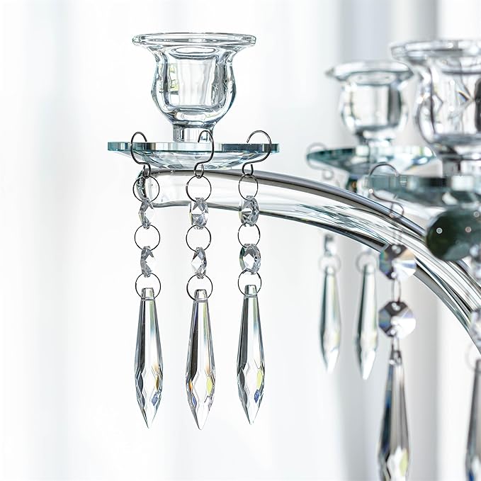 H&D 10pcs 63mm Chandelier Crystals Ornament - Clear Crystal Chandelier Prisms Icicle Drop Pendants