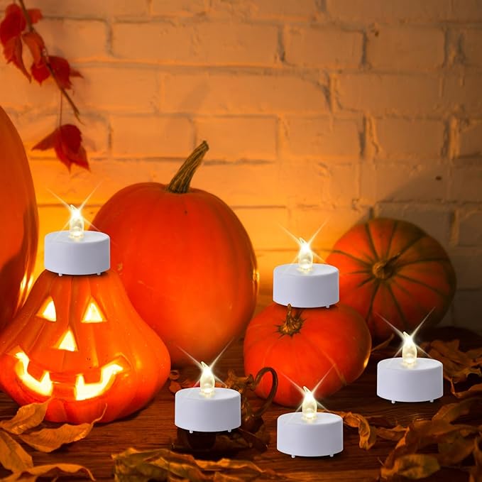 Tea Light Candles with Remote Control,24pack Flickering Flameless LED Candle,Long Lasting 400+Hours,Battery Operated with Timer for Home Decoration Seasonal &Festival Celebration WarmWhite