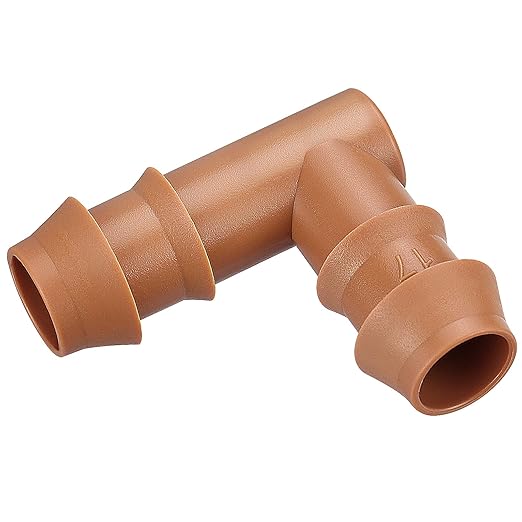 20 Pieces Drip Irrigation Barbed Elbows Fittings for 1/2” Tubing (0.600”ID) - Drip Elbows (17mm) Irrigation Tubing Connectors for Drip Sprinkler Garden Lawn Systems