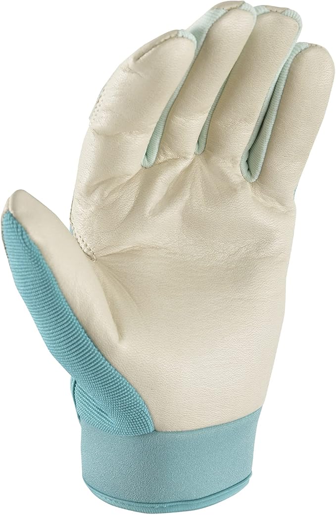 Wells Lamont Women's Hybrid Work/Gardening Gloves | Water-Resistant HydraHyde Leather | Large (3204L), Aqua