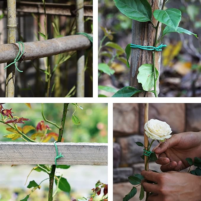 Green Soft Twist Tie Tomato Plant Tie TPR Garden Supply, for Supporting Plants and Home Organizing (328 feet/100 Meters)