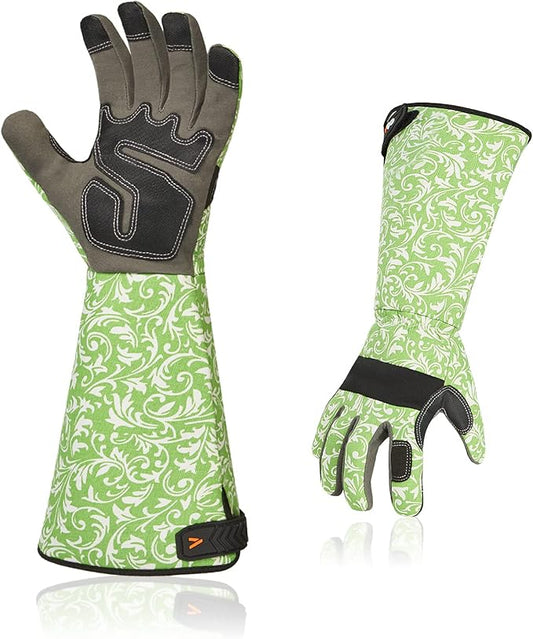 Vgo... 1 Pair Gardening Gloves Ladies,Safety Work Gloves,Long Sleeves Gauntlet,Puncture Proof,Touchscreen(Size XS,Green,AL6608-FM)