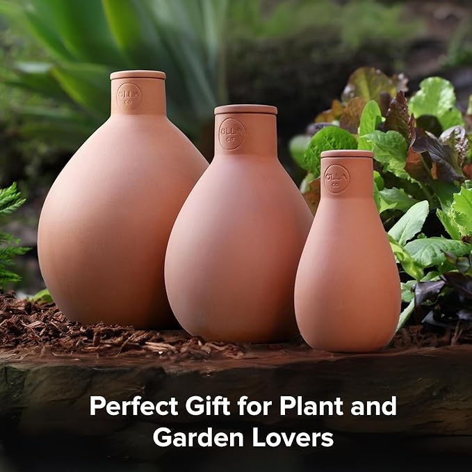Olla Pot Classic Large – Sustainable Olla Watering Pot with Lid | Terracotta Self Watering Pot While on Vacation | The Olla Company
