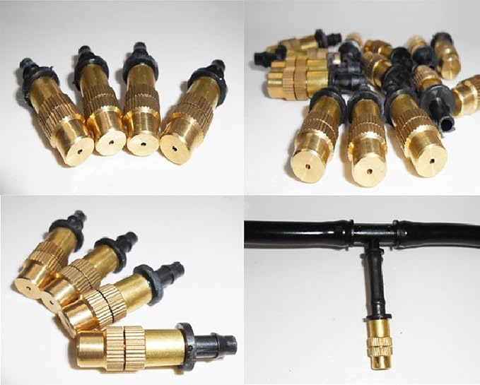 Mini Skater 12 set New copper adjustable spray nozzle spray atomization copper capillary effect take 47 factory Adjustable Irrigation Drippers Sprinklers Emitter Drip System on 1/4" Barb