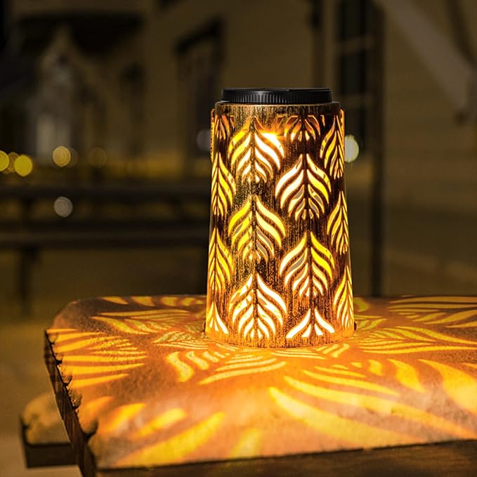 Solar Lantern Outdoor Garden Decor 2 Pack Hanging Solar Lantern Lights, Farmhouse Decor Outdoor Lantern, Waterproof Lantern for Patio, Yard, Table, Pathway Halloween Christmas Day Decor