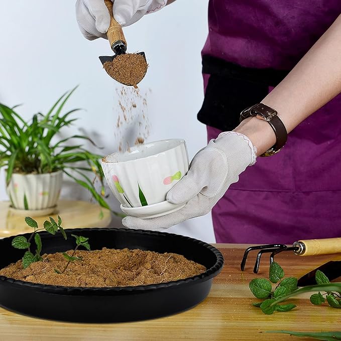 9 Packs Plant Saucers (8 inch /10 inch /12 inch) inch Plastic Plant Trays Thicker Sturdier Plant Pot Saucers Stronger Flower Pot Tray for Indoor Outdoor-Black