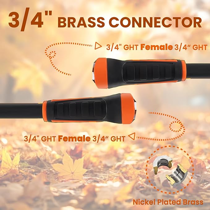 Giraffe Tools Garden Leader Hose 15ft x 5/8", Short Water Hose Heavy Duty, Flexible, Lightweight Hybrid Hose with Swivel Handle, Double Female Fittings, Burst 600 PSI