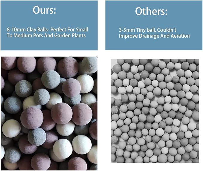 Natural Organic Colorful Leca Balls 2LBS for Plants, 8mm-10mm Ceramsite Clay Pebbles Indoor Potting Garden Soil for Orchid, Succulents, Hydroponics, Decoration, Drainage (2LBS, Primary Color, 1)