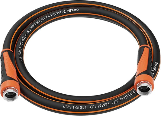Giraffe Tools Garden Leader Hose 5ft x 5/8", Short Water Hose Heavy Duty, Flexible, Lightweight Hybrid Hose with Swivel Handle, Double Female Fittings, Burst 600 PSI