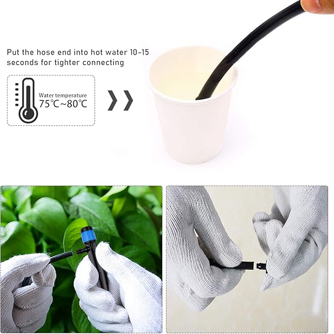 Kalolary 100PCS Irrigation Drippers Drip Emitters, Micro Spray Adjustable 360 Degree Full Circle Pattern Water Flow Bubbler Sprinkler Fits 1/4 (4-6mm) Irrigation Tubing for Garden Irrigation(Blue)