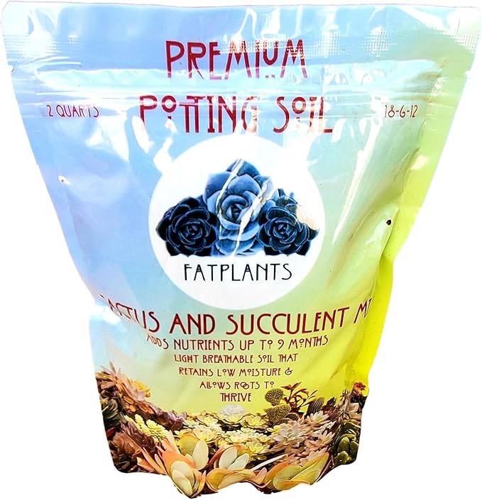 Premium Cacti and Succulent Potting Mix Soil - for Cactus Palm Tree Citrus Plant Grown in Gardening Containers - Indoors & Outdoors Use - with Natural Food/Fertilizer