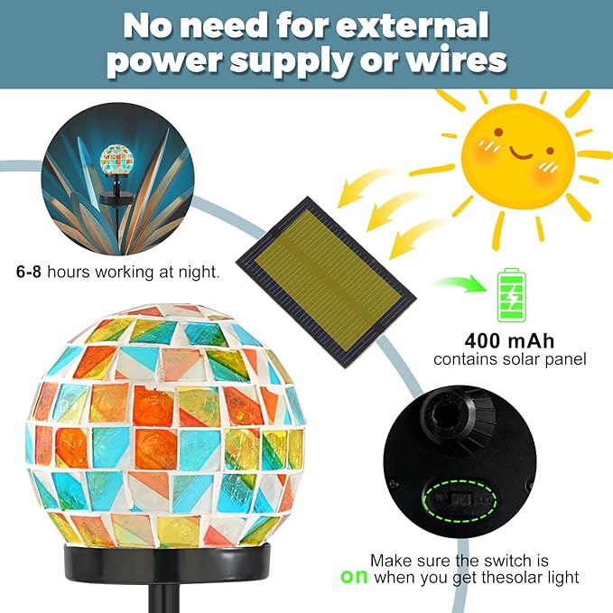 Enlarge Metal Plants Tequila Rustic Sculpture, Outdoor Patio Yard, Home Decor Hand Painted Agave Garden Statue, Outdoor Lawn Ornaments Yard Stakes for Mom Gift (2 Solar Blue)