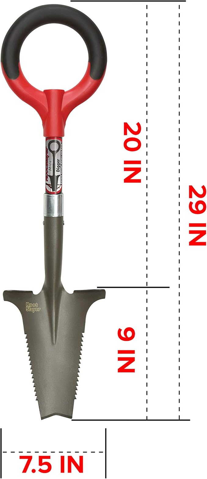 Radius Garden 22411 Root Slayer Mini-Digger Shovel, Red