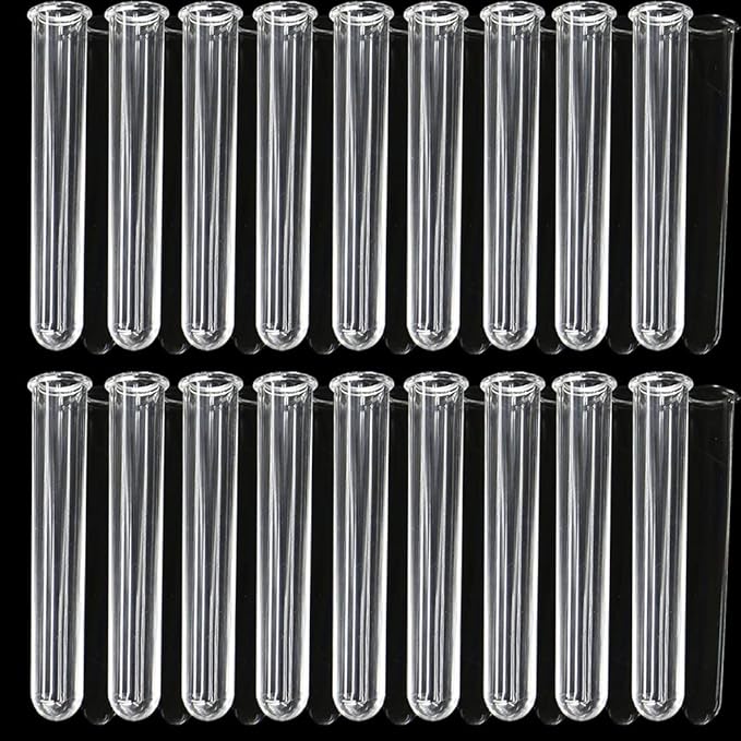 18Pcs Clear Test Tubes for Plant Propagation Station Hydroponic/Flowers for Home Office Desktop Decoration (18pcs)