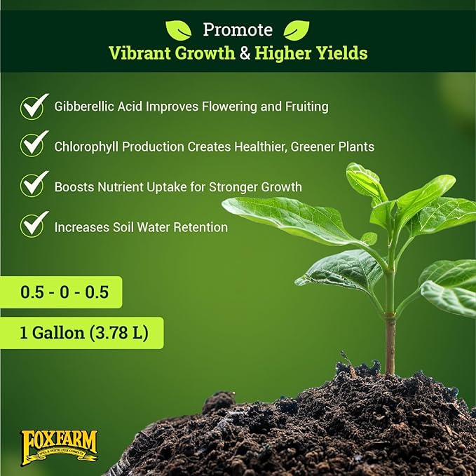 FoxFarm Bushdoctor Kelp Me Kelp You Fertilizer, Liquid Seaweed Extract for Plants, Vegetables, & Flowers - Promotes Root Growth & Soil Health - Perfect for Hydroponics & Soil, NPK 0.5-0-0.5 (Gallon)