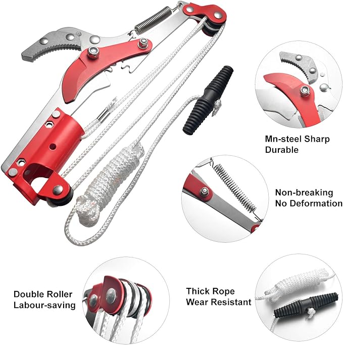 Sharp Garden Tree Pruning Saw and Pruner Head,Yenghome Tree Pruner Fruit Picker Harvester Pole Saw Tree Trimming Clipper Tool (Without Pole)