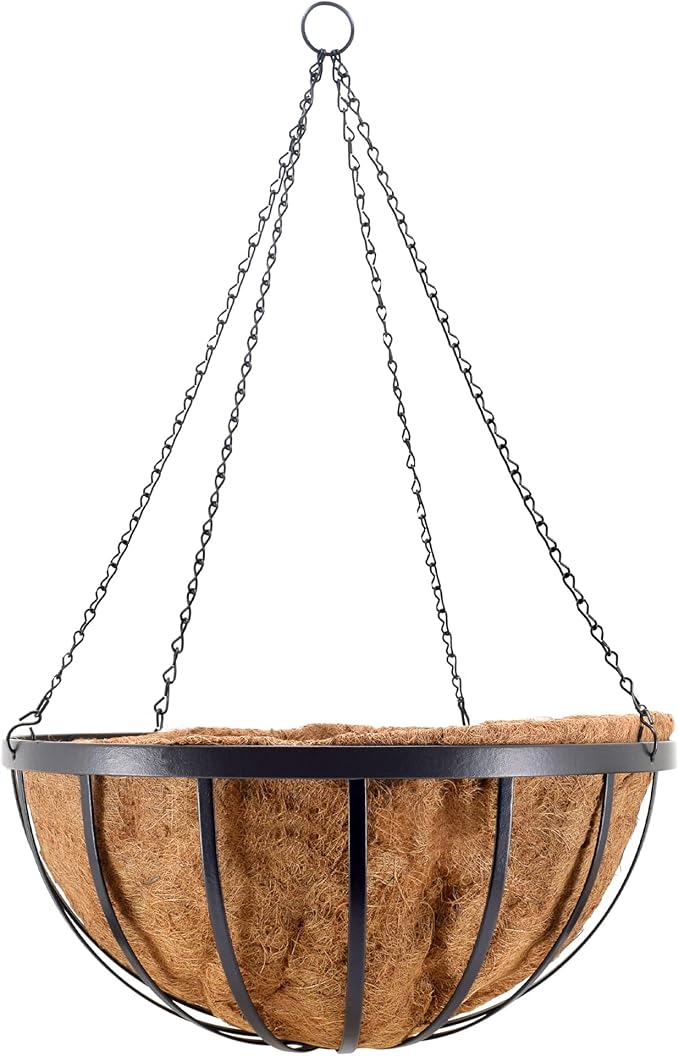 Arcadia Garden Products Round Hanging Planter Basket with Coco Liner 24 Inch