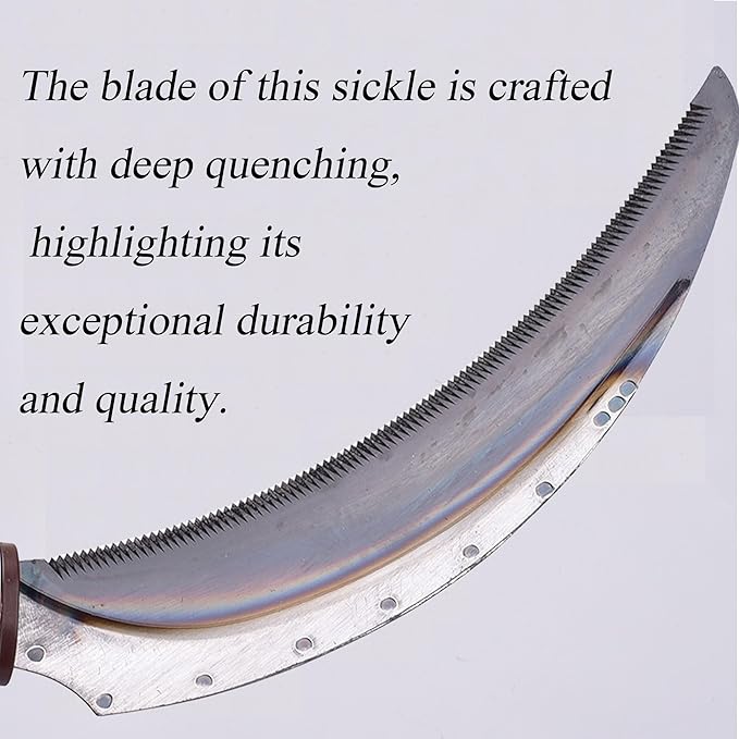 Scythe Garden Tool, Japanese Weeding Scymea, Scythe Tool, Weeding and Weed, Magnetic Handle, Durable SK5 Steel Blades, Compact and Portable, Great for Gardening and Agriculture, Soft Rubber Grip