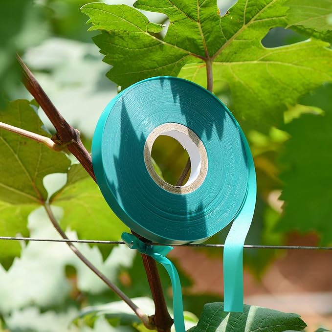 10 Pcs 150 Feet x 1/2" Wide Stretch Tie Tape Green Plant Garden Tie, Garden Vinyl Stake for Branches, Climbing Planters, Flowers