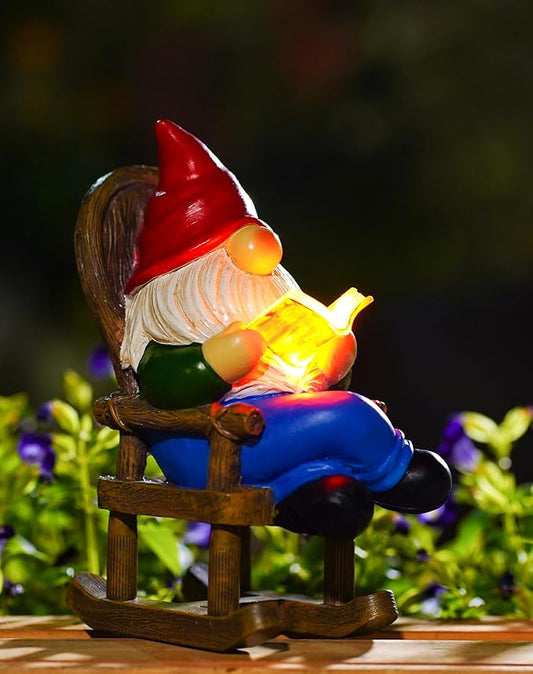 Goodeco Solar Gnome Statue for Garden - Perfect Relaxing Home or Outdoor & Fairy Garden Decor, Great as Birthday or Mom Gifts- 5.7x8.1 in