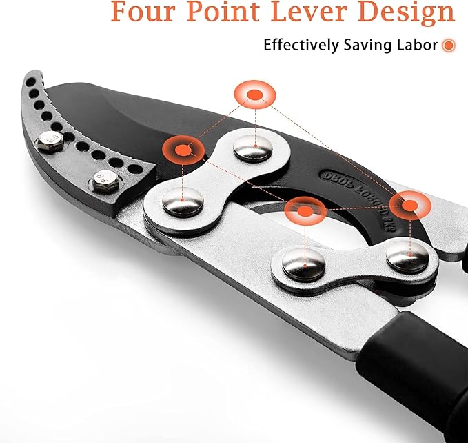 27-41'' Extendable Hand Loppers for Pruning, Tree Trimmer with 1.5" Cutting Capacity, Chops Thick Branches Ease, Heavy Duty Tree Pruner with SK5 Spare Blade