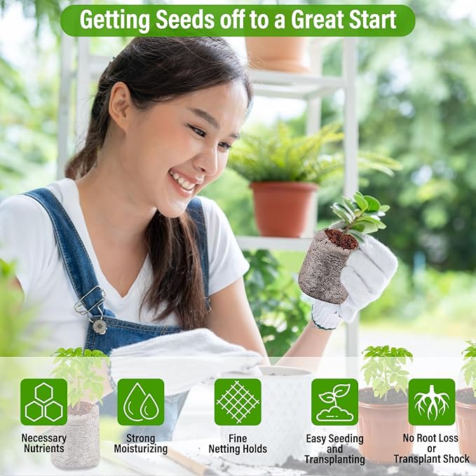 Legigo 100 PCS Coco Coir Pellets Seed Starter, 35mm Coconut Coir Seed Starter Pods for Seedlings, Compressed Seed Plant Starter Soil Pods Plugs for Starting Seed Planting Herbs Flowers Vegetables