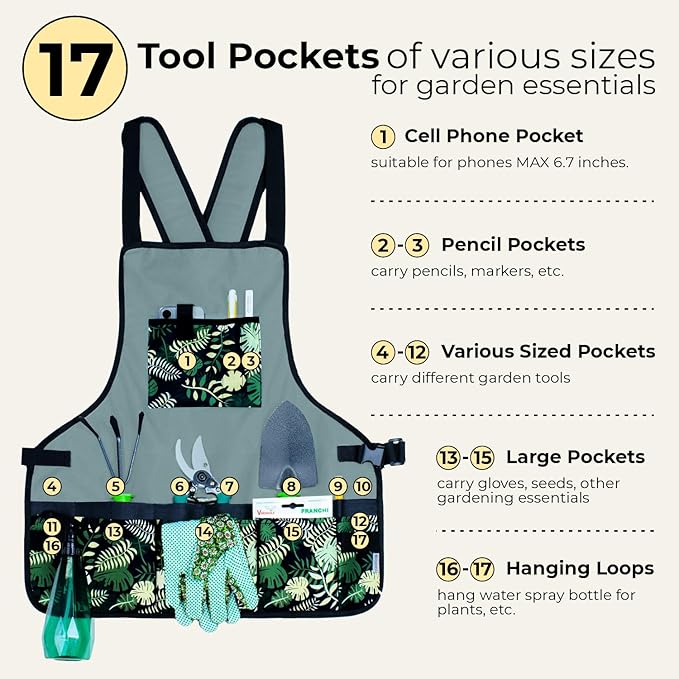 Garden Aprons for Women with Pockets - Gardening Apron - Florist Apron - Gifts for Gardeners, Artist, Painting, Art